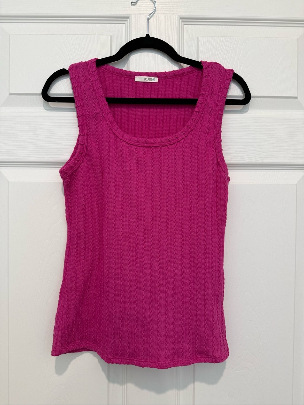 P.S. Kate Cable-Knit Tank Top - Hot Pink